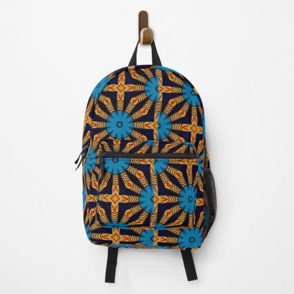 Item preview, Bold turquoise, gold and black patterned designed and sold by ImaniArtworks.