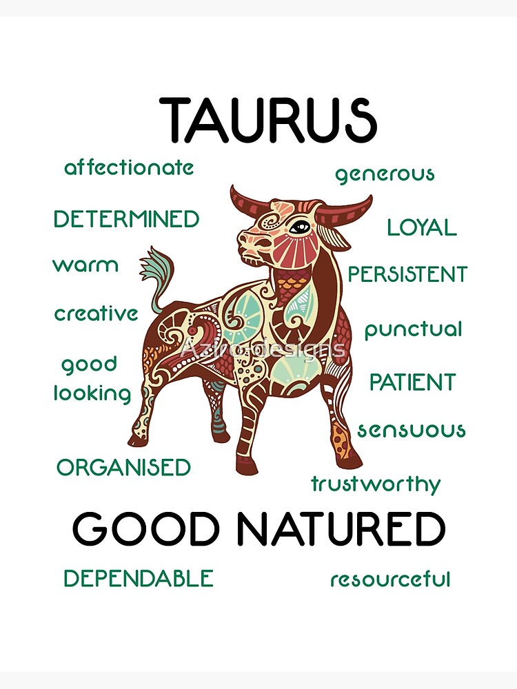 Zodiac sign Taurus the Mandala bull for April born personality traits Art Board Print