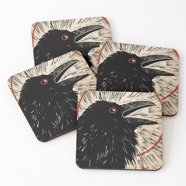 Item preview, Woodcut Crow III designed and sold by Mary Traverse.