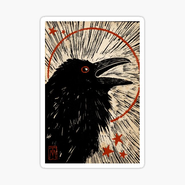 Item preview, Woodcut Crow III designed and sold by Mary Traverse.