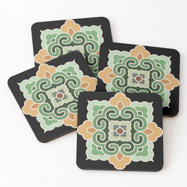 Item preview, Korean Traditional Beige Pattern Style 4 on Black BG designed and sold by FollowtheOrigin.