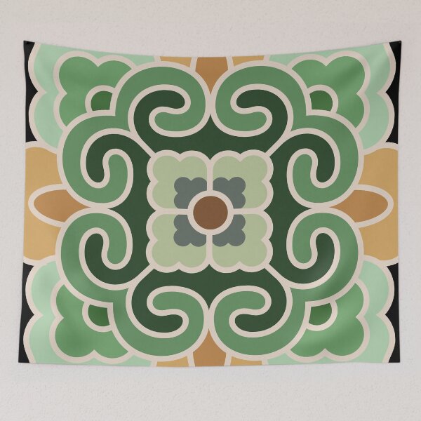 Item preview, Korean Traditional Beige Pattern Style 4 on Black BG designed and sold by FollowtheOrigin.