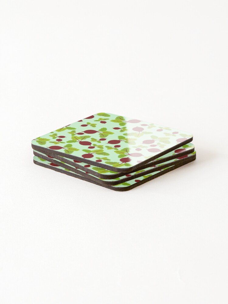 Thumbnail 4 of 5, Coasters (Set of 4), Beetroot Pattern designed and sold by idovedesign.