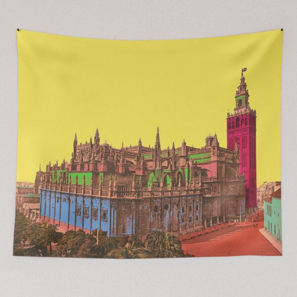 Item preview, Skyline Seville Cathedral, vintage landmark Spain designed and sold by Mauswohn.