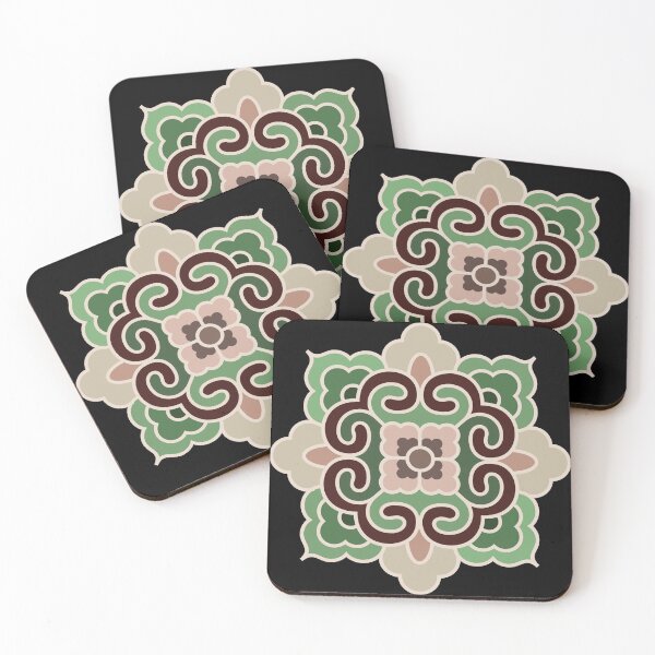Item preview, Korean Traditional Beige Pattern Style 5 on Black BG designed and sold by FollowtheOrigin.