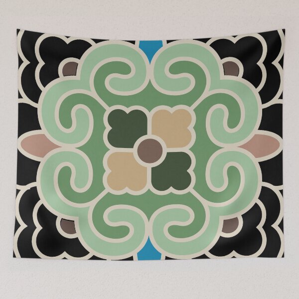 Item preview, Korean Traditional Beige Pattern Style 6 on Black BG designed and sold by FollowtheOrigin.
