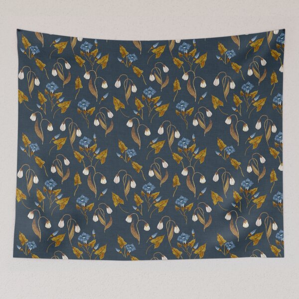 Item preview, Lily Morning Glory Bronze on Dark Denim designed and sold by ThistleandFox.