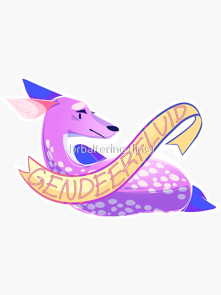 "Dear, Gender Deer (Genderfluid)" Sticker for Sale by polaraltering