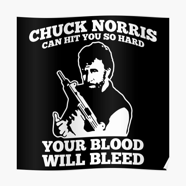 Chuck Norris Will Hit You So Hard Your Blood Will Bleed Poster