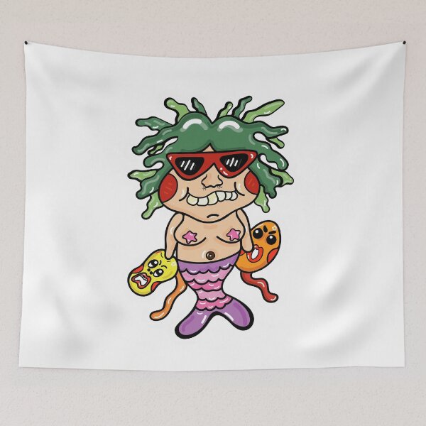 Item preview, Mermaid animal doodle. designed and sold by DoodeDoodle.