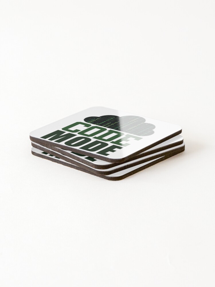 Thumbnail 4 of 5, Coasters (Set of 4), Code Mode | Software Developer designed and sold by GravitiTees.