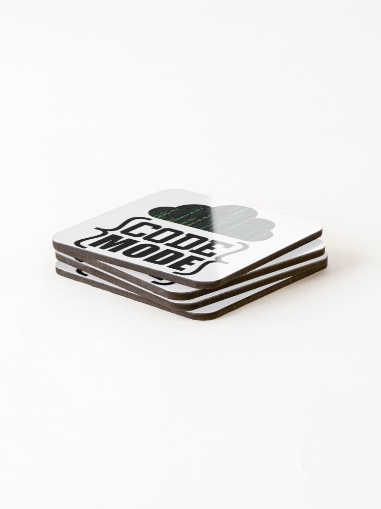 Thumbnail 4 of 5, Coasters (Set of 4), Code Mode | Web Developer designed and sold by GravitiTees.