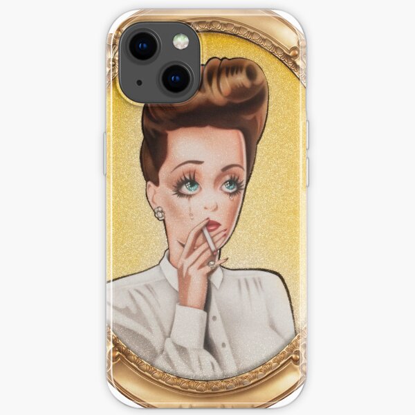 Bette Davis (Gold Frame) iPhone Soft Case