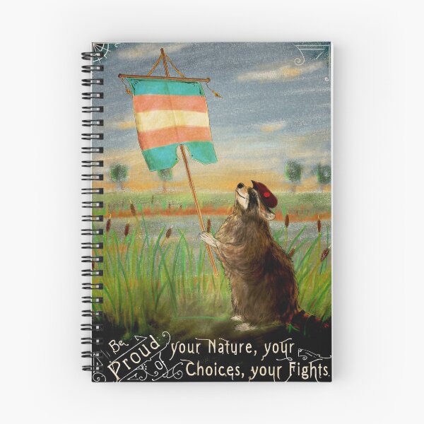 Item preview, Be Proud - Trans LGBTQI raccoon designed and sold by Loki Propagandart.