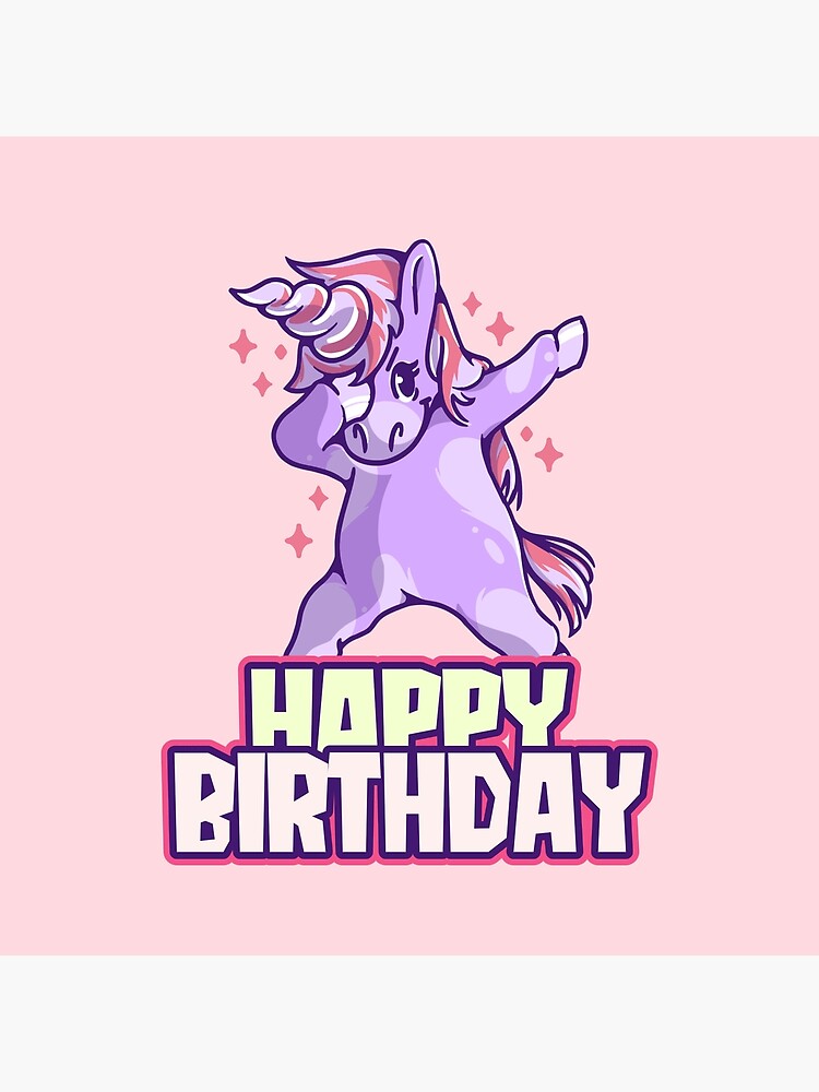 Carte De Vœux Joyeux Anniversaire Licorne Mignonne Magique Par Petshoper Redbubble