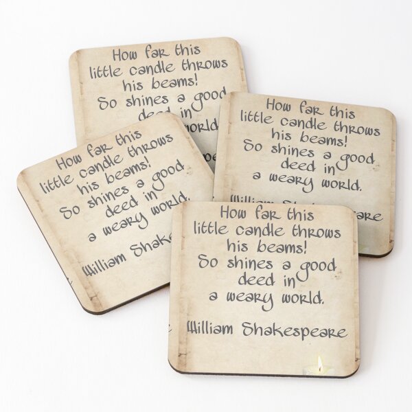 Item preview, How far this little candle throws his beams! So shines a good deed in a weary world, William Shakespeare designed and sold by Pelikancrazy.