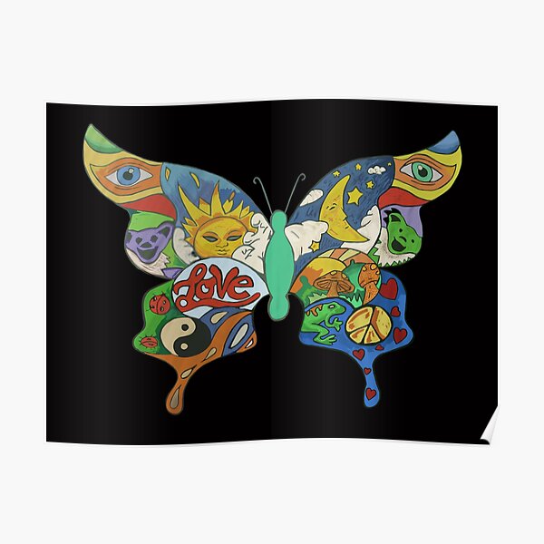 psychedelic butterfly Poster