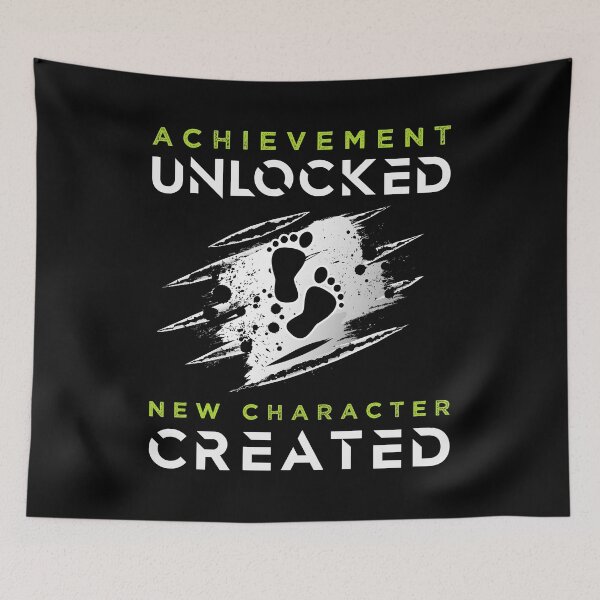 Item preview, Achievement Unlocked New Character Created Pregnant Parent Father Dad Parenting Announcement Gender Reveal Mommy designed and sold by shirti.