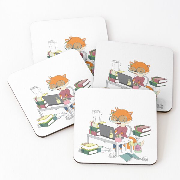Item preview, creative fox on computer designed and sold by fairytaleink.