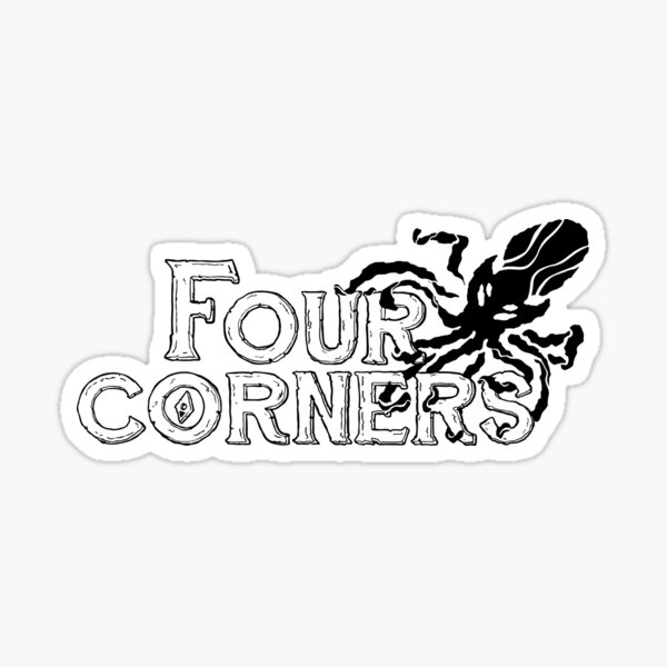 Four Corners logo - Black and White Sticker