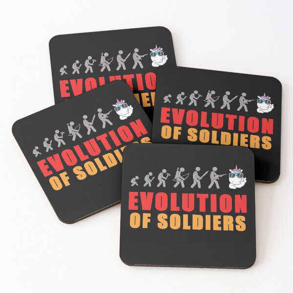 Item preview, Evolution of soldiers, funny gift idea, fun, unicorn designed and sold by ThommyBLN.