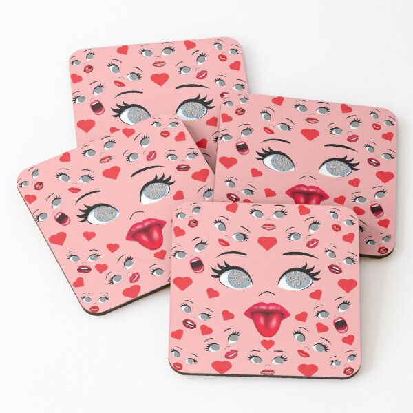 Item preview, Face design Hypnotic Eye Tease Pattern with Hearts designed and sold by Hypnotees.