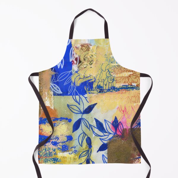 Item preview, blue and white leaves in abstract N.o 1 designed and sold by kosarandrea.