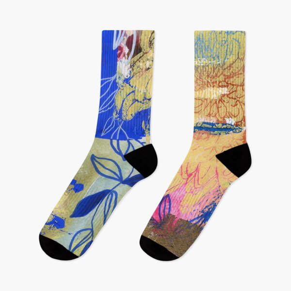 Item preview, blue and white leaves in abstract N.o 1 designed and sold by kosarandrea.