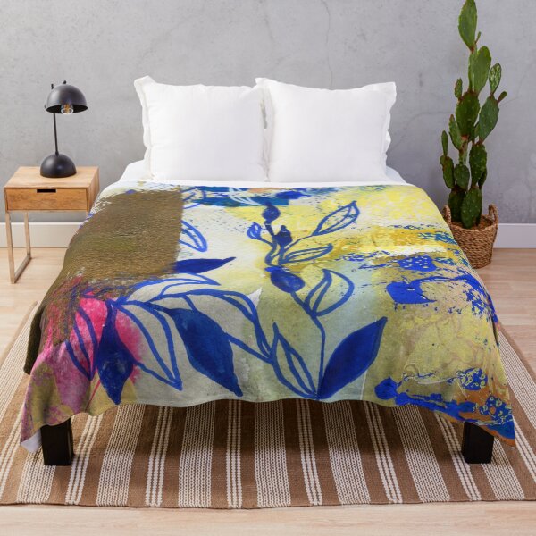 Item preview, blue and white leaves in abstract N.o 2 designed and sold by kosarandrea.
