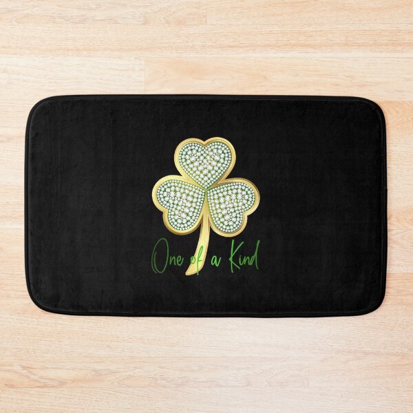 Item preview, “One of a Kind” Diamond Gold Shamrock! (on Black) designed and sold by PawsitiveMum.