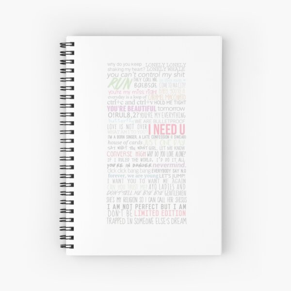 BTS Lyrics Spiral Notebook