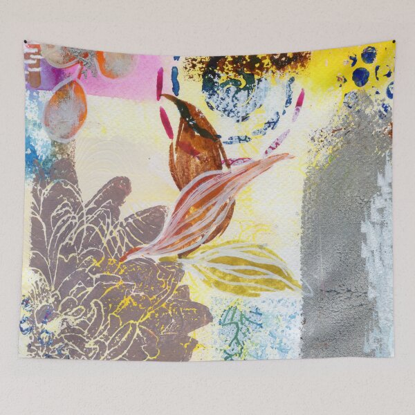 Item preview, silver dahlias in abstract designed and sold by kosarandrea.