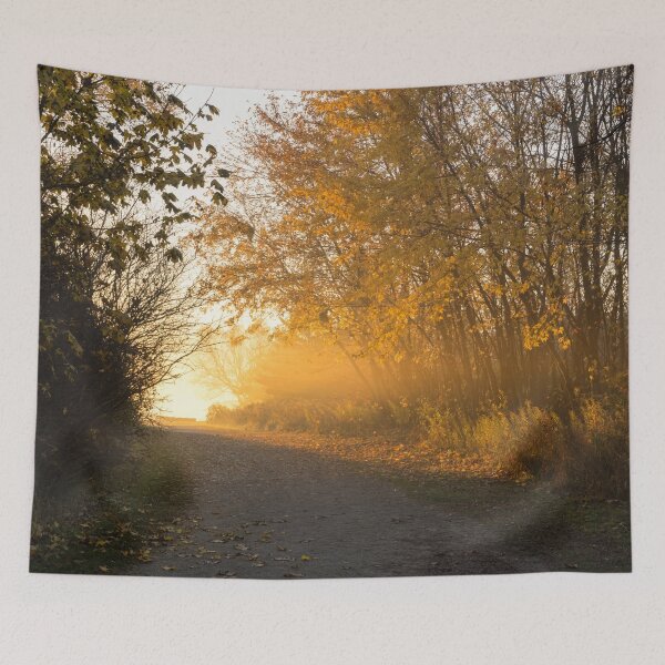 Item preview, Golden Mists of Autumn - Country Road Towards the Sunshine designed and sold by Georgia Mizuleva.