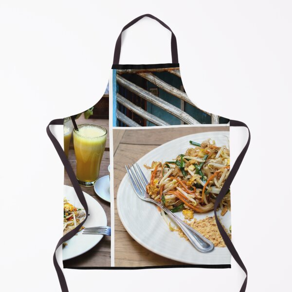 Item preview, Thai meal with Pad Thai dish and glasses with fruit juice. designed and sold by Rrrainbow.