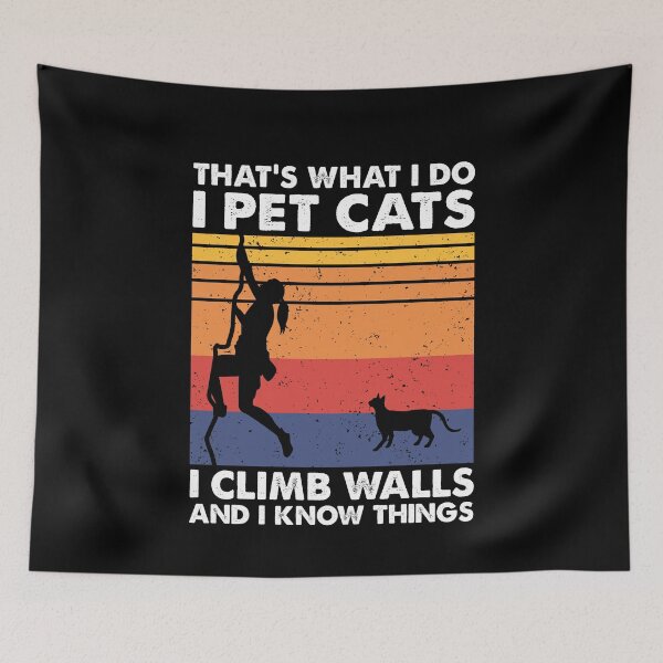 Item preview, Pet Cats Climb Walls Bouldering Climbing Woman designed and sold by TheReallyNiceStuff.