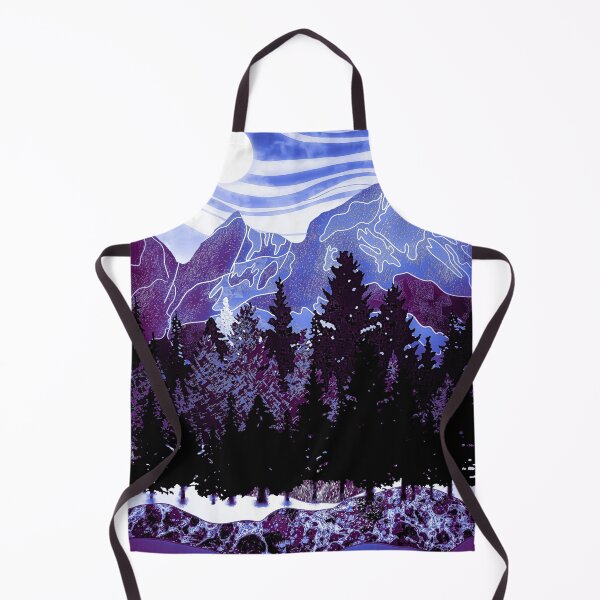 Item preview, clouds and moon with purple landscape with forest. designed and sold by Catherine Milchard.