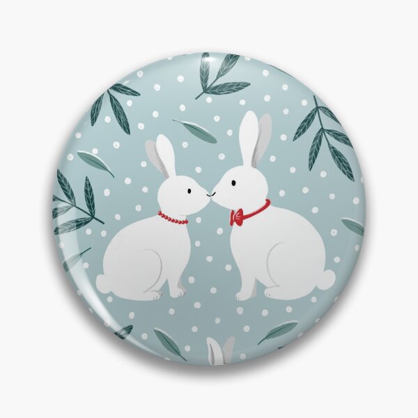Item preview, Winter Bunnies Pattern on Ice Blue designed and sold by BexMorleyArt.