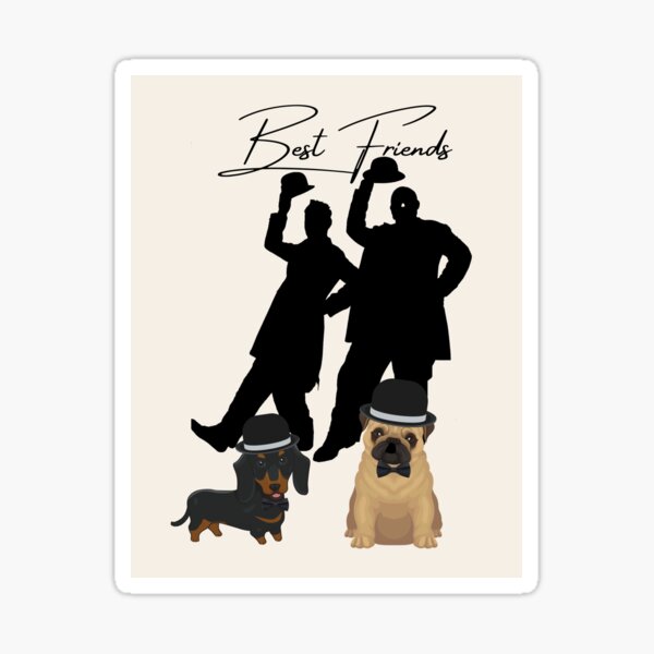 Laurel & Hardy Best Dogs Friends 2 Sticker