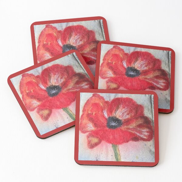 Item preview, Red Felted Poppy  designed and sold by Wendy Usher.