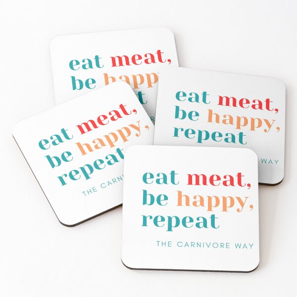 Item preview, Eat Meat Be Happy Repeat  | CARNIVORE SERIES (coloured) designed and sold by Le Plus Three.