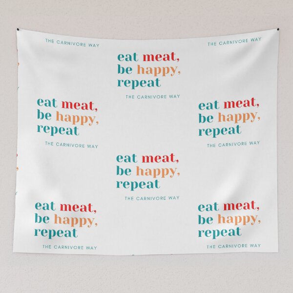 Item preview, Eat Meat Be Happy Repeat  | CARNIVORE SERIES (coloured) designed and sold by Le Plus Three.