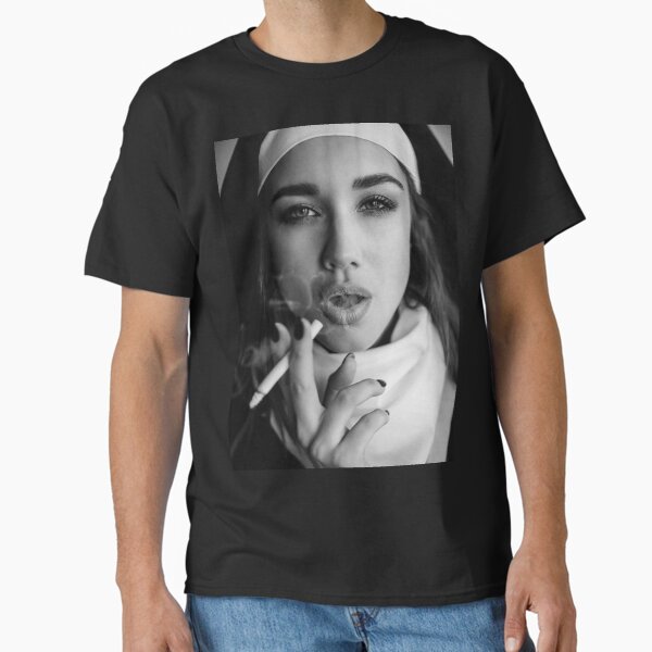 Item preview, Nun smoking. Portrait of a smoking young nun, designed and sold by Babydov.