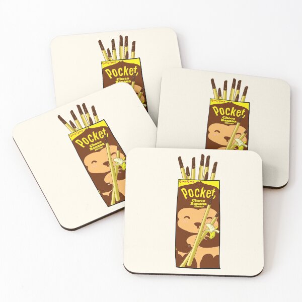 Item preview, CHOCO BANANA KAWAII MONKEY JAPANESE SNACK POCKET DESIGN designed and sold by aydapadi.