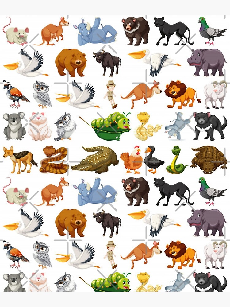 animales salvajes, animales de la selva de patrones sin fisuras | Lámina  fotográfica