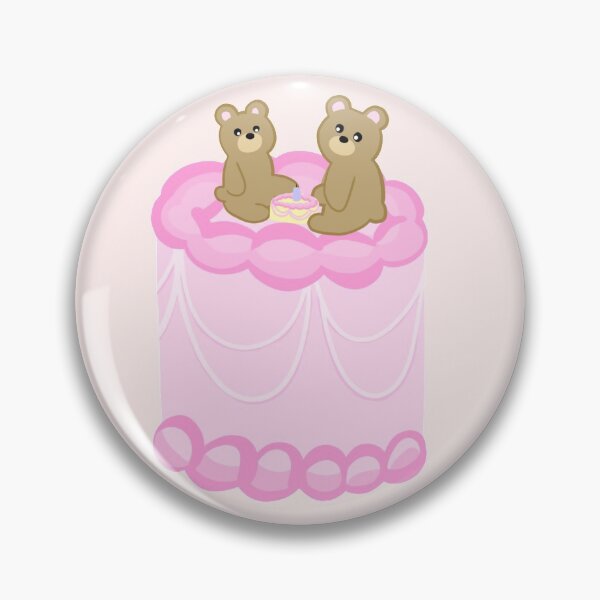 Item preview, Cute pink teddy bear cake designed and sold by floweryhaven.