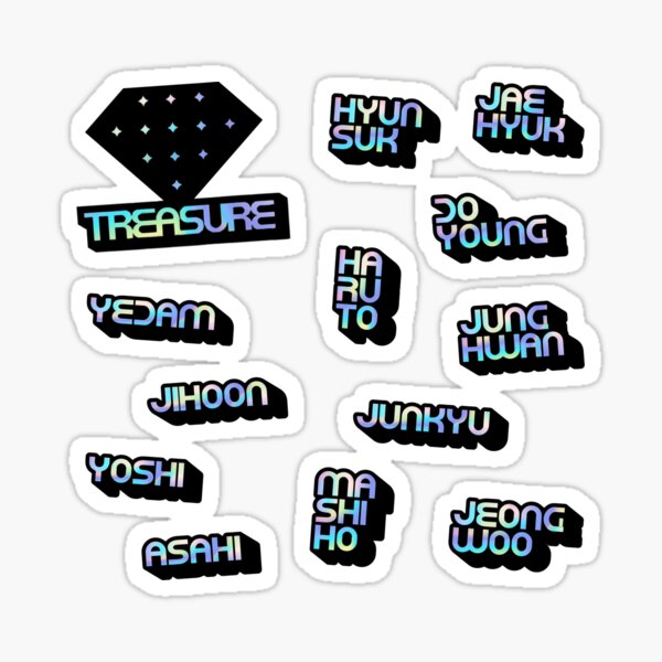 treasure k pop stickers sticker for sale by artsycore redbubble