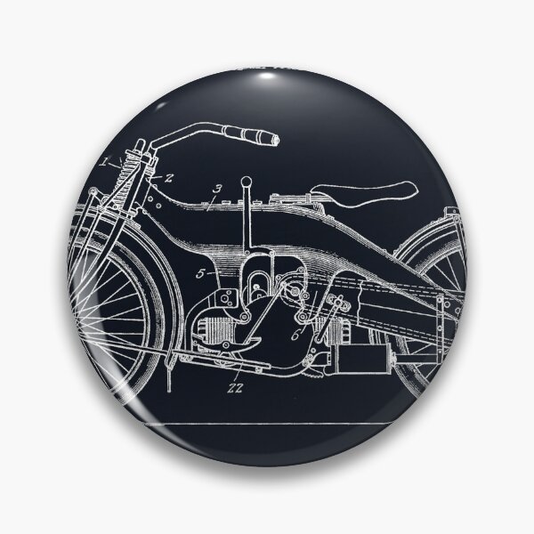 Item preview, Harley motorbike 1924, original patent drawing marbled black background designed and sold by QualitySolution.