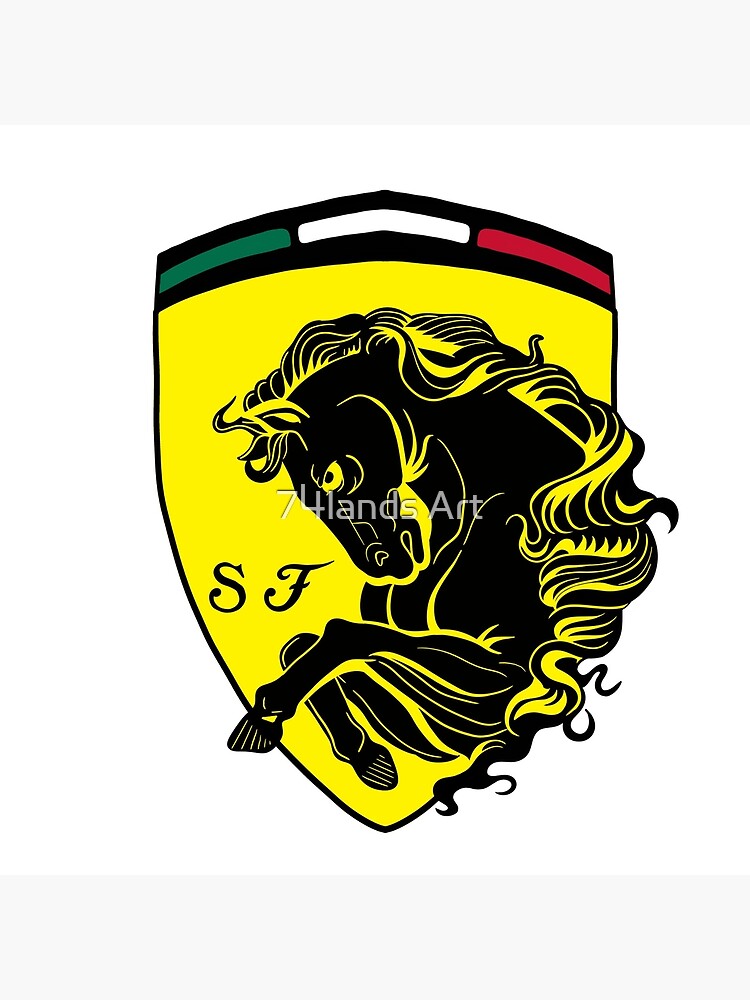 Custom drawn Ferrari Logo rebrand Art Board Print for Sale by 74lands Art