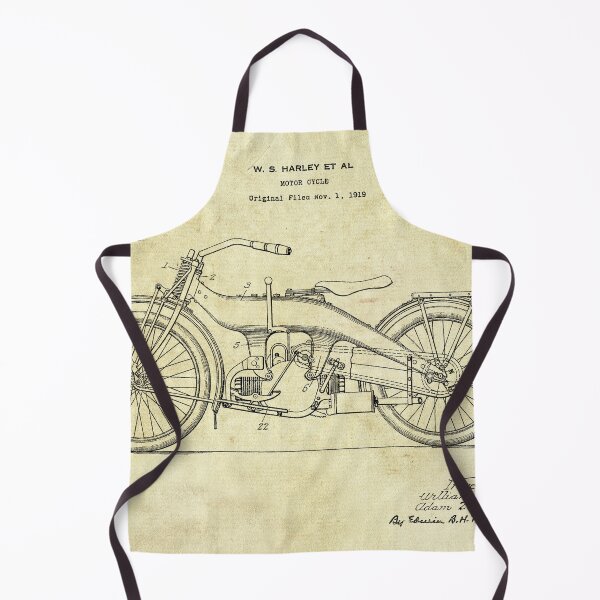 Item preview, Harley motorbike 1924, original patent drawing parchment background designed and sold by QualitySolution.