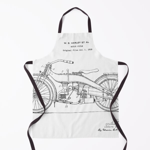 Item preview, Harley motorbike 1924, original patent drawing white background designed and sold by QualitySolution.